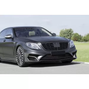 Grille noir mat type A Design adapté pour Mercedes Classe S W222 2013-2020 pour le modèle avec Distronic et Vision Nocturne-image-6145745