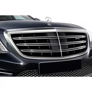Grille chromé/noir type A Design adapté pour Mercedes Classe S W222 2013-2020 pour le modèle avec Distronic et Vision Nocturne-image-6145773