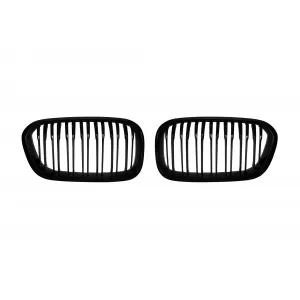 image-13-Double slat kidneys in black lacquer suitable for BMW 1 Series F20 with 5 doors, F21 with 3 doors 2015-2019
