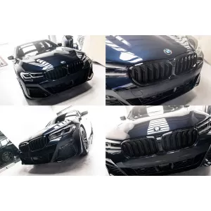 Dupla lamellás vese hűtőrács fényes fekete színben BMW 5-ös G30 sedan, G31 touring modellekhez 2020-tól-image-6145794
