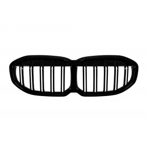 Double slat kidney grilles in black lacquer suitable for BMW 1 Series F40 after 2020