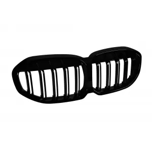 Double slat kidney grilles in black lacquer suitable for BMW 1 Series F40 after 2020