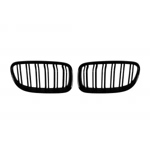 image-22-M3 type double slats kidney grilles, black lacquer suitable for BMW 3 Series E90 sedan, E91 touring 2008-2012