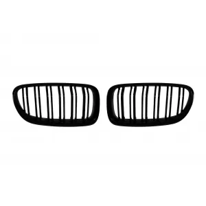 image-23-M5 type double rib kidneys in black lacquer suitable for BMW 5 Series F10 sedan, F11 touring 2010-2017