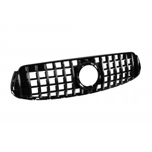Grille style GT chrome/noir adaptée pour Mercedes GLC SUV X253, GLC Coupe C253 après 2019 avec ouverture pour caméra-image-6145858