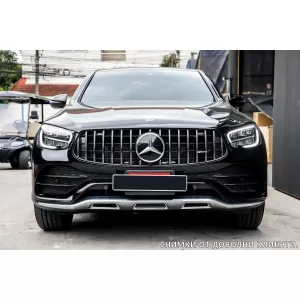 Grille style GT chrome/noir adaptée pour Mercedes GLC SUV X253, GLC Coupe C253 après 2019 avec ouverture pour caméra-image-6145861