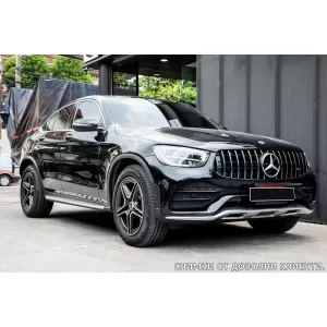Grille style GT chrome/noir adaptée pour Mercedes GLC SUV X253, GLC Coupe C253 après 2019 avec ouverture pour caméra-image-6145862
