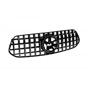 Grille type GT chrome/noir adapté pour Mercedes GLE SUV W167, GLE Coupe C167 2019-2022 avec ouverture pour caméra, pour le modèle équipé d'un pare-chocs avant A Design-image-6145871