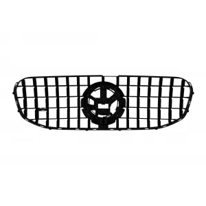 Grille de type GT laqué noir adapté pour Mercedes GLS X167 2020-2023 avec ouverture pour caméra-image-6145890