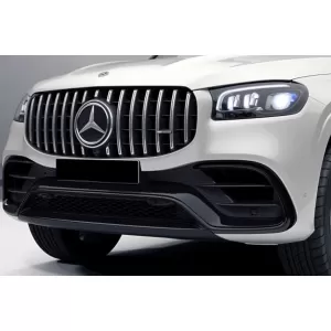 Grille de type GT laqué noir adapté pour Mercedes GLS X167 2020-2023 avec ouverture pour caméra-image-6145893
