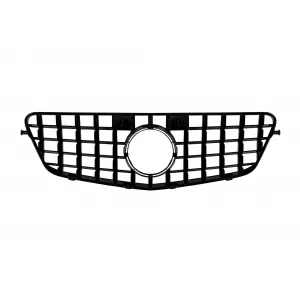 Grille de type GT laqué noir adapté pour Mercedes E-Class W212 2009-2013 sans ouverture pour caméra-image-6145964