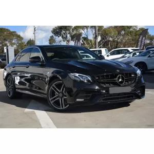 Grille laqué noir type E63 A Design adapté pour Mercedes Classe E W213 berline, S213 break, C238 coupé, A238 cabriolet 2016-2019 avec ouverture pour caméra-image-6145972