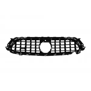 Grille type GT chromé/noir adapté pour Mercedes E-Class W213 berline, S213 break, C238 coupé, A238 cabrio A Design Sport line & Avantgarde, E53 A Design après 2020 avec ouverture pour caméra-image-6145994