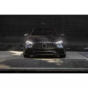 Grille type GT chromé/noir adapté pour Mercedes E-Class W213 berline, S213 break, C238 coupé, A238 cabrio A Design Sport line & Avantgarde, E53 A Design après 2020 avec ouverture pour caméra-image-6146000