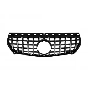 Chrome/black GT style grille suitable for Mercedes CLA C117 2013-2018 without camera opening