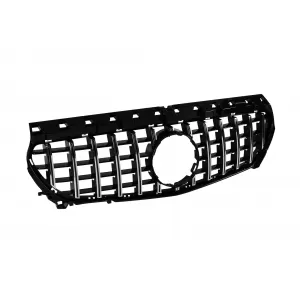 Chrome/black GT style grille suitable for Mercedes CLA C117 2013-2018 without camera opening