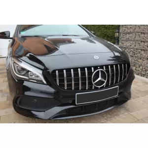 Chrome/black GT style grille suitable for Mercedes CLA C117 2013-2018 without camera opening