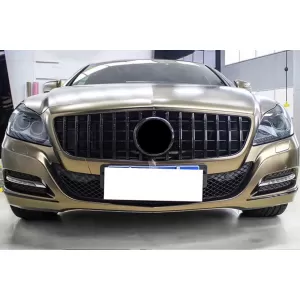 Grille type GT laqué noir adapté pour Mercedes CLS C218 2011-2014 sans ouverture pour caméra-image-6146032