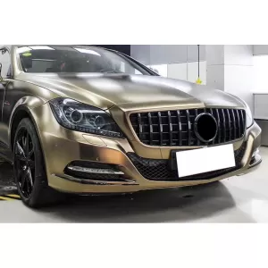 Grille type GT laqué noir adapté pour Mercedes CLS C218 2011-2014 sans ouverture pour caméra-image-6146033