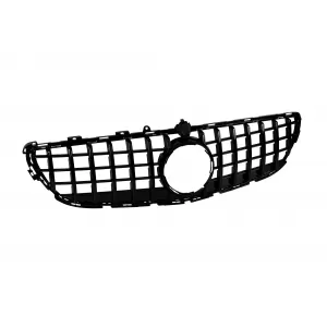 Grille type GT laqué noir adapté pour Mercedes CLS C218 2015-2018 avec ouverture pour caméra-image-6146036