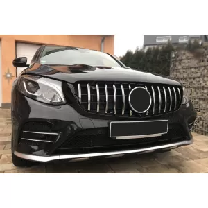 Grille type GT chromé/noir adapté pour Mercedes GLC SUV X253, GLC Coupe C253 2015-2018 avec ouverture pour caméra-image-6146083