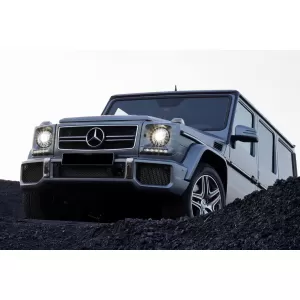 GRILLE CHROME/GRIS TYPE A Design adapté pour MERCEDES G CLASS W463 1990-2018-image-6146130