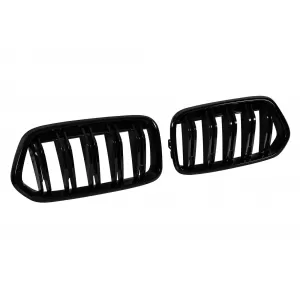 Double slatted kidneys in black lacquer suitable for BMW X2 F39 after 2020