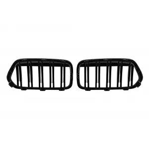 Double slatted kidneys in black lacquer suitable for BMW X2 F39 after 2020