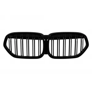 Double slat kidney grilles in black lacquer suitable for BMW X1 F48 after 2020