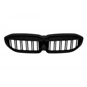 Double slat kidneys in black lacquer suitable for BMW 3 Series G20 sedan, G21 touring 2019-2022