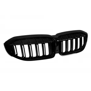 Double slat kidneys in black lacquer suitable for BMW 3 Series G20 sedan, G21 touring 2019-2022
