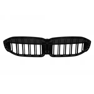 Double slat kidneys in black lacquer suitable for BMW 3 Series G20 sedan, G21 touring 2019-2022