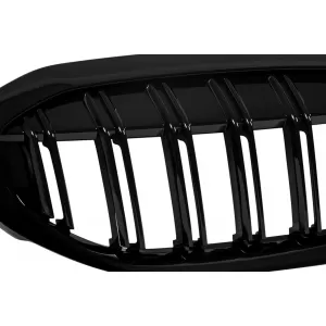 Double slat kidneys in black lacquer suitable for BMW 3 Series G20 sedan, G21 touring 2019-2022