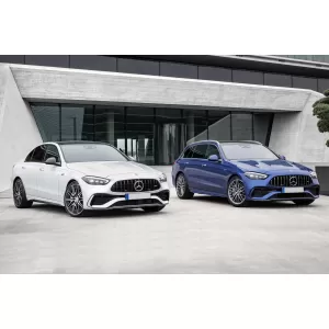 Grille type GT laqué noir adapté pour Mercedes Classe C W206 berline, S206 break après 2021, adapté pour le pare-chocs du pack sportif A Design-image-6146242