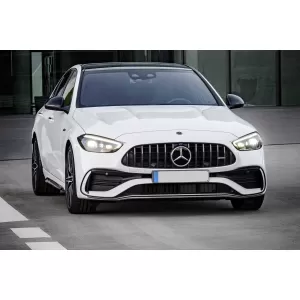 Grille type GT laqué noir adapté pour Mercedes Classe C W206 berline, S206 break après 2021, adapté pour le pare-chocs du pack sportif A Design-image-6146243