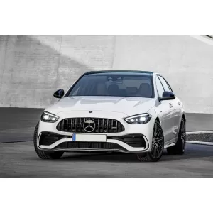 Grille type GT laqué noir adapté pour Mercedes Classe C W206 berline, S206 break après 2021, adapté pour le pare-chocs du pack sportif A Design-image-6146244