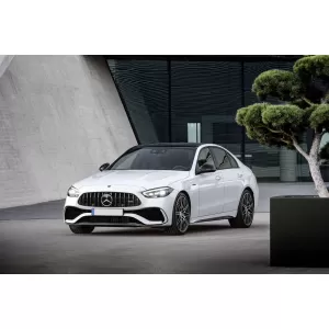 Grille type GT laqué noir adapté pour Mercedes Classe C W206 berline, S206 break après 2021, adapté pour le pare-chocs du pack sportif A Design-image-6146245