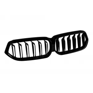 Double slat kidney grilles in black lacquer suitable for BMW 6 Series GT G32 after 2020