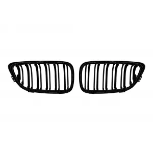 Double slat kidneys in black lacquer suitable for BMW Series 2 F22 Coupe, F23 Cabriolet after 2014