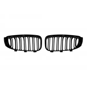 Double slat kidney grilles in black lacquer suitable for BMW 3 Series GT F34 2012-2018
