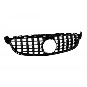 Grille de type GT laqué noir adapté pour C63 Mercedes Classe C W205 berline, S205 break 2014-2020, sans ouverture pour caméra, pour le modèle avec pare-chocs avant A Design C63-image-6146354