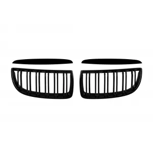 Double slat kidneys in black lacquer suitable for BMW 3 Series E90 sedan, E91 touring 2005-2008