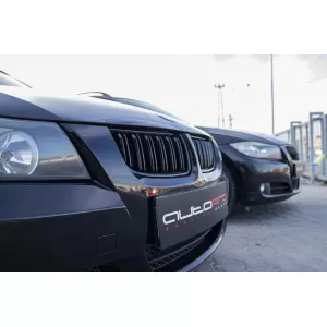Double slat kidneys in black lacquer suitable for BMW 3 Series E90 sedan, E91 touring 2005-2008