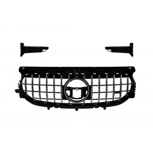 Chrome/black GT style grille suitable for Mercedes GLA H247 after 2020 with standard bumper
