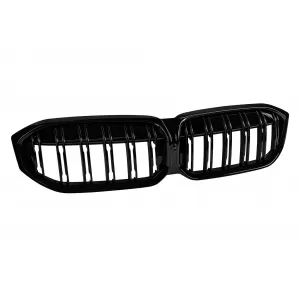 Double slat kidneys in black lacquer suitable for BMW 3 Series G20 sedan, G21 touring after 2022