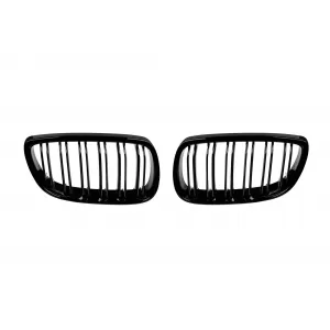 image-42-Double slat kidney grilles in black lacquer suitable for BMW 3 Series E92 Coupe, E93 Cabriolet 2007-2009