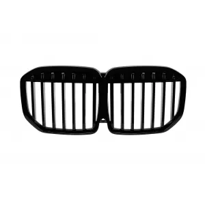 Single rib kidney grilles in black lacquer suitable for BMW X7 G07 after 2023