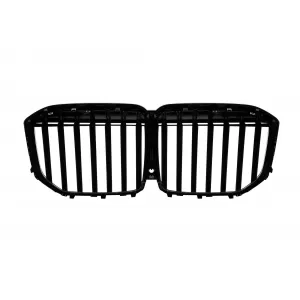 Single rib kidney grilles in black lacquer suitable for BMW X7 G07 after 2023