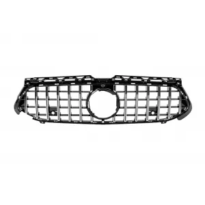 Chrome/black GT style grille suitable for Mercedes A-Class W177 after 2023 with camera opening