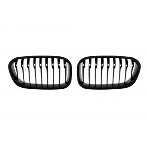 Single slat kidney grilles in black lacquer suitable for BMW 1 Series F20, F21 2015-2019